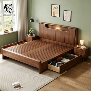 Cama de almacenamiento de madera de tamaño completo, nueva moda, muebles de dormitorio, con logotipo personalizado, precio más bajo, gran stock, envío inmediato, suministro de China - Product Image 6
