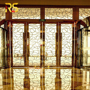 Puerta de entrada de acero inoxidable de lujo moderna con método de apertura de empuje y tracción de vidrio para apartamento de hotel - Product Image 6