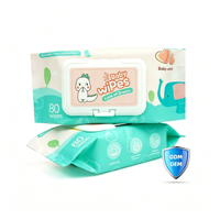 Lingettes pour bébé sans alcool, emballages individuels pour les voyages, portables pour le nettoyage des mains et du visage, logo personnalisé OEM