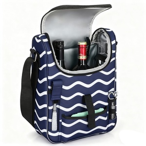 Tùy Chỉnh Chất Lượng Cao Rượu Vang Túi Muti-Chức Năng Cách Điện 2 Chai Rượu Vang Tàu Sân Bay Tote Rượu Vang Túi Lạnh - Product Image 1