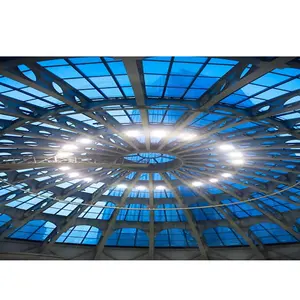 大跨度钢圆顶结构玻璃纤维玻璃中庭屋顶