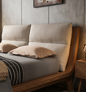 MAXKY Letto a Scomparsa di Lusso <span class=keywords><strong>in</strong></span> <span class=keywords><strong>Legno</strong></span> Doppio, Stile Moderno Minimalista Nordico <span class=keywords><strong>in</strong></span> Rovere Rosso, Design Italiano per Camera da Letto - Product Image 2