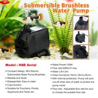 Pompe à eau submersible réglable pour aquarium 45W 2500L/H Haute pression 220V Pompe de fontaine pour étang pour applications de machine-outil