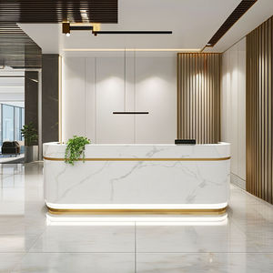 Mostrador de recepción LED moderno para salones de belleza, mostrador de recepción de oficina, mostrador de recepción de salón elegante - Product Image 2