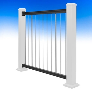 EKOO Barandilla <span class=keywords><strong>de</strong></span> Cable Vertical <span class=keywords><strong>de</strong></span> Acero Inoxidable, Balaustrada, Poste Medio Pequeño <span class=keywords><strong>para</strong></span> Cubierta, Escalera, Acabado Plateado - Product Image 2