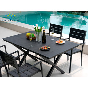 Venta al por mayor impermeable al aire libre restaurante muebles de madera <span class=keywords><strong>como</strong></span> jardín mesa de comedor y sillas Patio juegos de mesa de jardín - Product Image 4