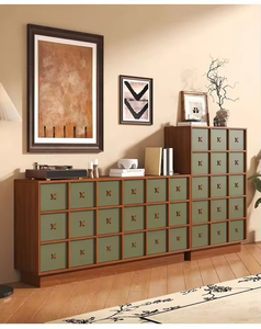 Buffets de luxe en bois massif vert nordique, design moderne shaker, 6 étagères, montage facile, grand buffet de cuisine, salon - Product Image 3