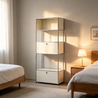 Mueble de Almacenamiento Modular de Estilo Moderno, Estante Abierto, Estructura de Acero Inoxidable, Mueble Auxiliar para Sala de Estar