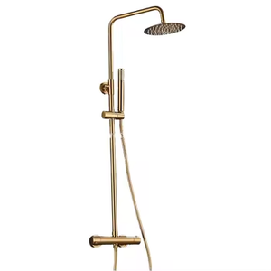 Ensemble de <span class=keywords><strong>douche</strong></span> thermostatique en laiton avec douchette <span class=keywords><strong>pluie</strong></span> <span class=keywords><strong>ciel</strong></span> étoilé, noyau de valve en céramique, bouton piano, quatre fonctions, jets de massage, fixation murale pour salle de bain - Product Image 5