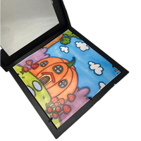Cadre photo artistique pour enfants, boîte de rangement murale écologique pour peintures avec cadre en bois remplaçable