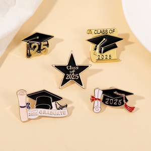 Custom 2025 Graduation Season Cap Brooch Student Gift Scroll Doctoral Cap Badge Lapel Hard Enamel <b>Hat</b> <b>Pins</b> - Product Image 3