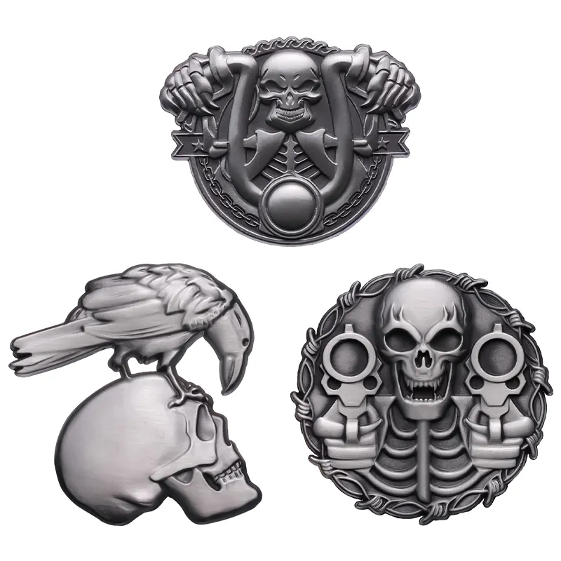 Retro Punk Skull Men Pins Trâm Cài Phù Hiệu Sáng Tạo Gothic Đồ Trang Sức Quần Áo Ba Lô Ve Áo Pin Bộ Xương Xe Máy Cổ Điển