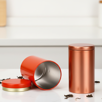 Boîte à café ronde en fer blanc, hermétique, écologique et recyclable, de qualité alimentaire pour thé en vrac et épices