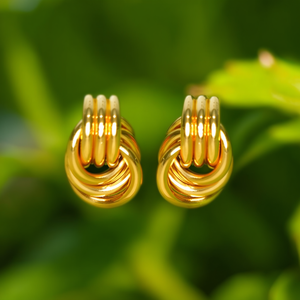 Fashion Trendy Hoop Earrings 316L Stainless Steel PVD Gold Plating Sustainable Resistant Jewelry <b>Gift</b> - Product Image 3