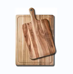 Planche à découper en bois costume planches à découper de cuisine pour pain au fromage à la viande avec rainure de jus pour la cuisine