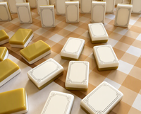Nouvel ensemble de mahjong artisanal gravé grue jaune, 160 tuiles à 2 couches, portable, pour voyage, Funway MJ030, écologique et durable