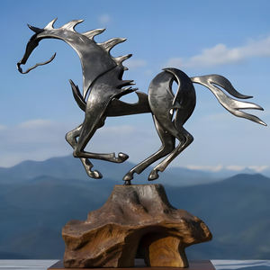 Abstracte Kunst Grote Paardensculptuur Ornament 304 Roestvrijstalen Tuindierdecoratie Gepolijste Techniek - Product Image 4