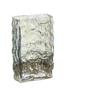 DESITA Factory, jarrón de cristal glaciar finlandés, jarrón decorativo de flores de cristal transparente Simple Nórdico