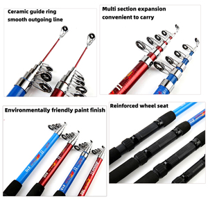 Portable Reel Combo Nouveau Produit Rivière Lac Stream Pôle D'eau Salée <span class=keywords><strong>Pas</strong></span> <span class=keywords><strong>Cher</strong></span> Mer Fiber De Verre Télescopique <span class=keywords><strong>Canne</strong></span> À Pêche - Product Image 6