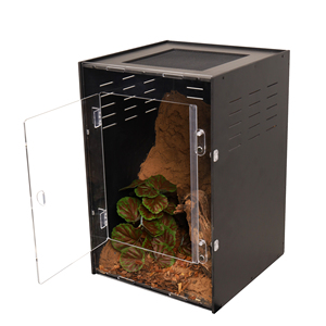 Tinh thể rõ ràng Stackable 16x16x24 arboreal bò sát Terrarium phía trước Mở thiết kế thoáng khí lưới Acrylic bao vây hộp bao bì - Product Image 3