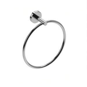 Porte-serviette mural en acier inoxydable brossé, diamètre 21 cm, accessoire de salle de bain - Product Image 3