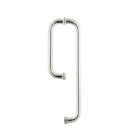 Quincaillerie de porte en verre de douche en forme de L dos à dos poignée en verre