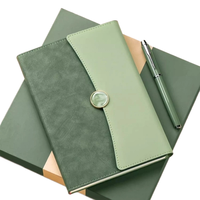 Carnet à couverture rigide en cuir de haute qualité, pliable en trois, avec thermos, format A5, reliure cousue, 100 feuilles, impression personnalisable