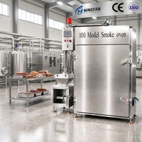 Four à fumage industriel automatique en acier inoxydable SUS304, machine de fumage, séchage et cuisson à la vapeur pour viande, saucisses, poisson