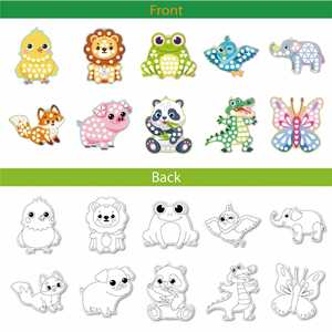 3-In-1 Paper Foil Sticker Kits 10Pcs DIY Paint Cute Animals <b>Gift</b> Tags Art Craft Activity for Kids Boys Girls - Product Image 2