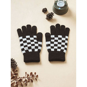 Gants et mitaines à carreaux noirs - Product Image 1