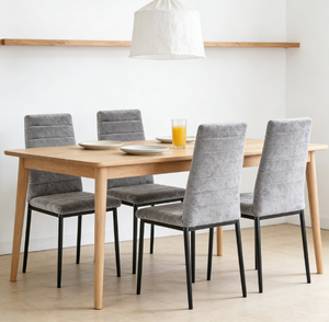 Chaises de salle à manger de style nordique, siège en tissu <span class=keywords><strong>velours</strong></span>, pieds en métal, mobilier d'hôtel et de restaurant, pieds noirs K/D, ensemble de table 4 places - Product Image 5