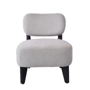 Nordic Modern Accent Chair Wooden Relax Leisure Single Sofa Boucle Lounge Chair For Living Room