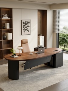 Nuevo Escritorio de Oficina Ejecutivo para Supervisor/Gerente, Diseño Minimalista Moderno con Forma de Anacardo, Cableado Oculto - Product Image 3