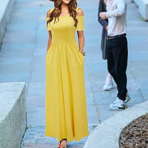 Vestido Casual Elegante 2025 con Estampado Floral, Cintura Elástica, Corte Recto, Manga Corta, Cuello Redondo, Teñido Liso y Transpirable - Product Image 3