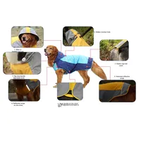 Vêtements pour animaux de compagnie, vêtements pour chiens, vente chaude, couleurs contrastées, imperméable pour chien, poncho à capuche, veste imperméable, imperméable pour grands chiens