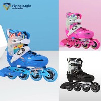 Patins à roulettes réglables Flying Eagle S6S pour enfants, pour débutants, garçons et filles, avec roues plates professionnelles