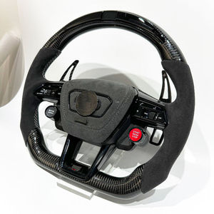 Volant sport à 3 branches en cuir et fibre de carbone de luxe pour <span class=keywords><strong>Audi</strong></span> A4/A6/A8/S6/RS6 - Couleur personnalisée - Product Image 5