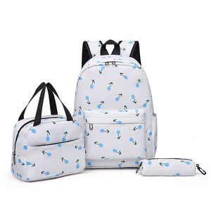 Wholesale Factory Price Floral Student <b>Backpack</b> 3Pcs High Quality Travel Girl's School Bag Set With Lunch Bag - Product Image 2