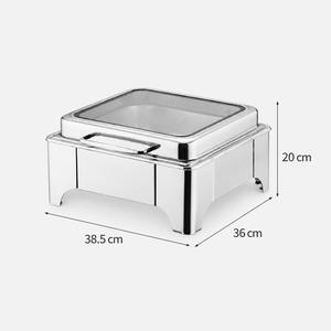 Recipiente para Calentar Comida Eléctrico de Acero Inoxidable, Cuadrado, de 6L, con Asa, para Exhibiciones de Buffet - Product Image 5