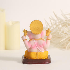 Statues de jardin hindoues traditionnelles indiennes Ganesha, sculptures de dieu éléphant en résine, cadeaux souvenirs religieux de seigneur Ganpati d'Inde - Product Image 3