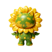 Figurine en PVC OEM personnalisée, Chat Tournesol, Figurine en plastique de collection, Cadeau de festival pour meilleurs amis, Moulage par injection, Direct usine
