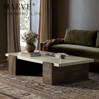 Table basse de luxe en pierre naturelle, table centrale moderne et durable pour les espaces à fort trafic