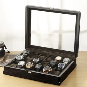 Luxe Houten 18 Slots Horloge Box Polshorloge Mannen Opbergdoos Klok Display Case Handig Horloge Sieraden Organizer