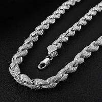 Chaîne Torsadée GRA Certifiée Prix Usine Personnalisée Grand Rapper 8 mm Argent Sterling 925 Entièrement Sertie Moissanite Pour Hommes