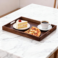 Plateau rectangulaire en bois de noyer pour thé à bulles, gâteaux, pain, petit-déjeuner, collations, fournitures hôtelières, plateau à thé pour restaurant