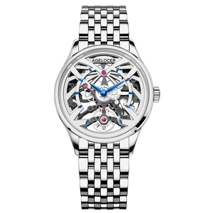 Reloj AGELOCER Original Schwarzwald para Mujer, Reloj de Negocios con Bisel de Diamantes, Reloj Mecánico Automático Esqueleto, Reloj de Pulsera con Caja - Product Image 2
