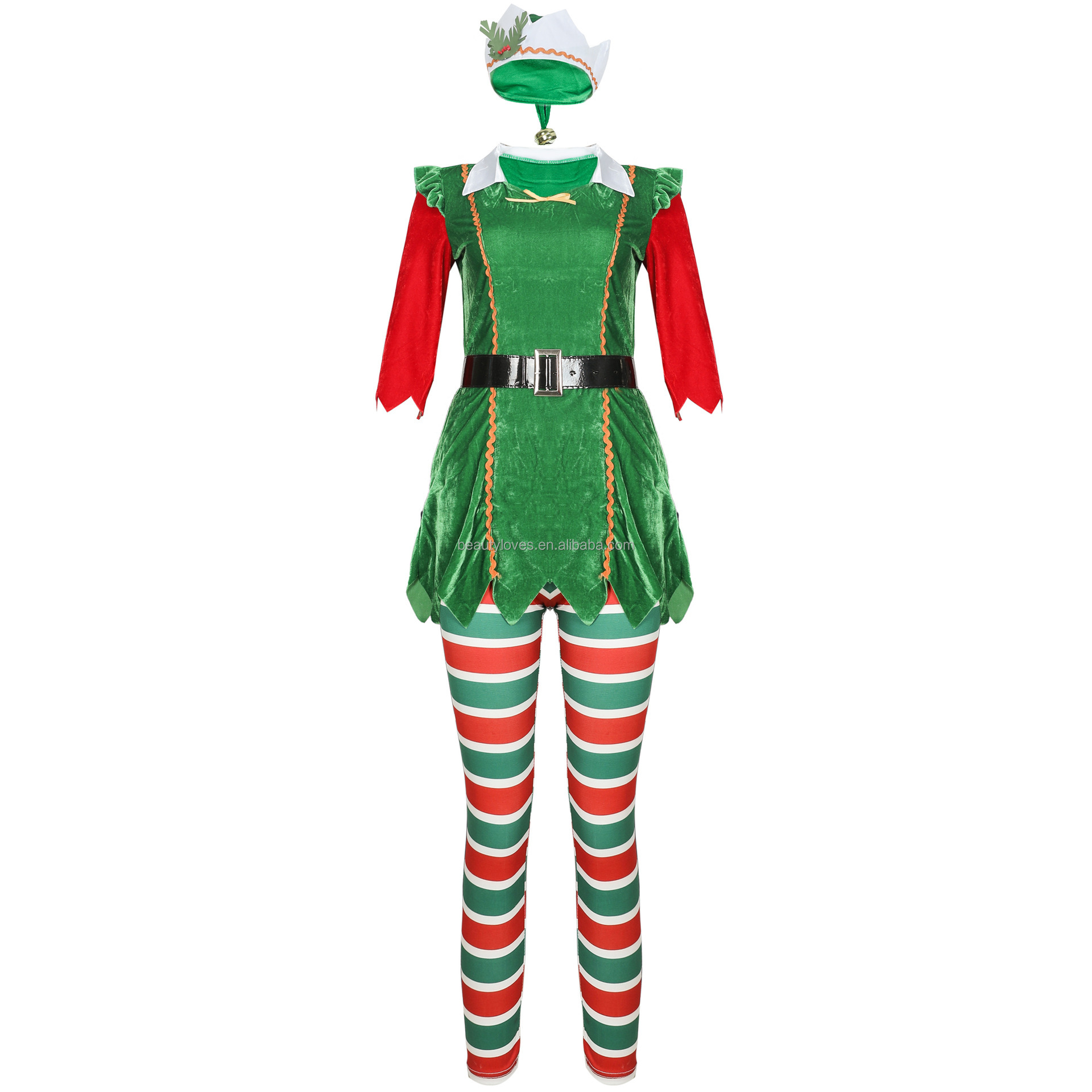 Plus Size Elf Costume Womens Amazon Adult Women's Sexy Stripe Christmas  Santa Elf Costume With Hat,