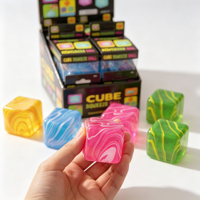Juguete Antiestrés de Gelatina Transparente con Diseño de Cubo de Hielo, Juguete Sensorial de Cristal Suave y Elástico para Aliviar el Estrés