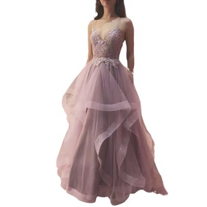 Elegant Ball Gown Evening Dress For Women Sweetheart Neckline Empire Waist Chiffon Asymmetric Sheer Layer Long Formal Dress - Product Image 3