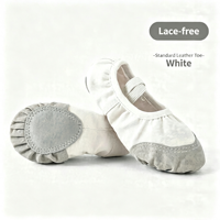 Chaussons de danse professionnels en toile blanche sans lacets à semelle fendue pour enfants, idéaux pour la gymnastique et la pratique
